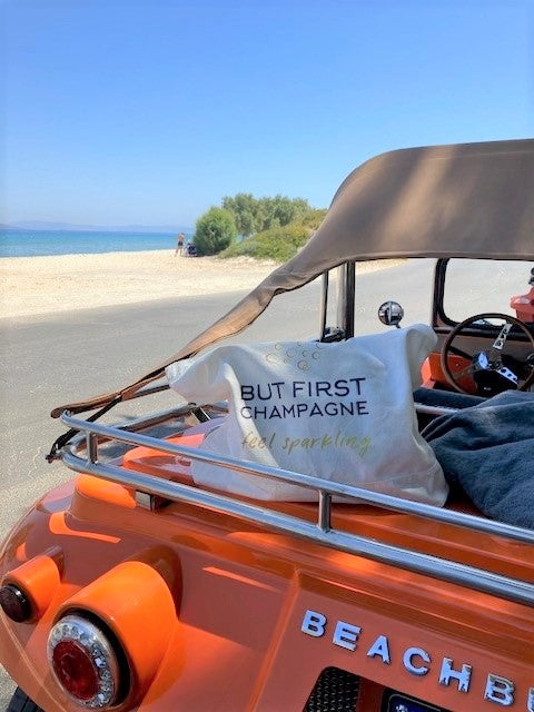 Tote Bag But First Champagne, Cotton Canvas