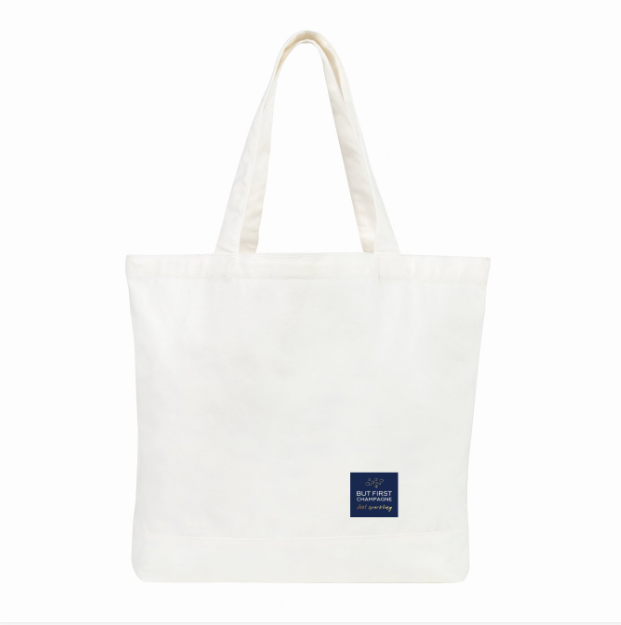Tote Bag But First Champagne, Cotton Canvas
