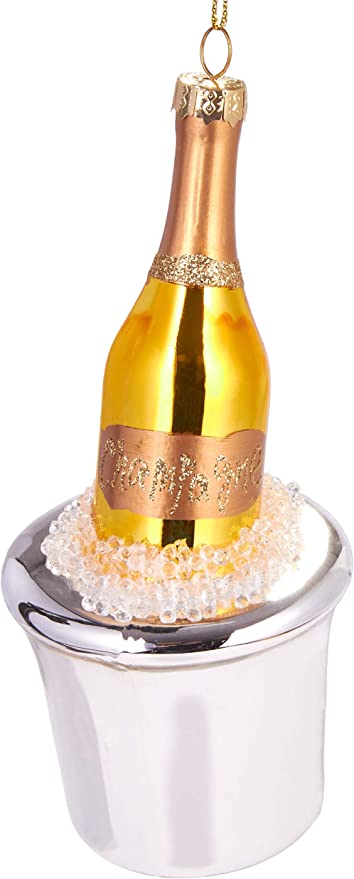 Julgranskula Champagnekylare med flaska